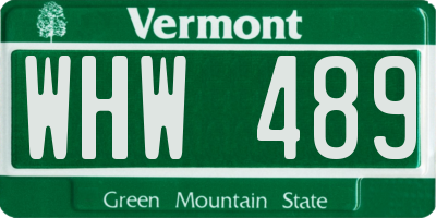 VT license plate WHW489