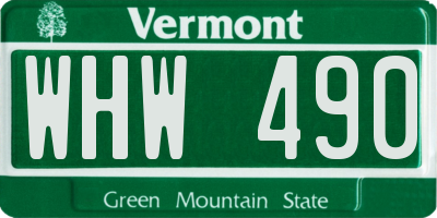 VT license plate WHW490