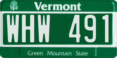 VT license plate WHW491
