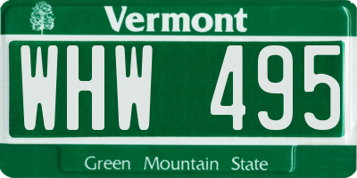 VT license plate WHW495