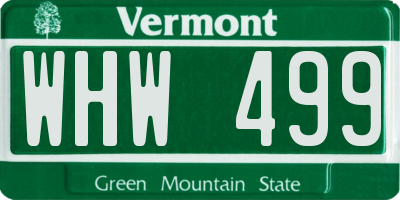 VT license plate WHW499