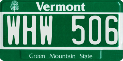 VT license plate WHW506