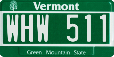 VT license plate WHW511