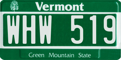 VT license plate WHW519