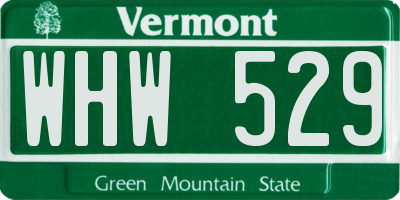 VT license plate WHW529
