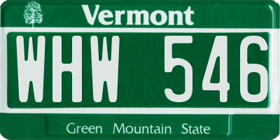 VT license plate WHW546