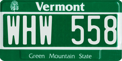VT license plate WHW558