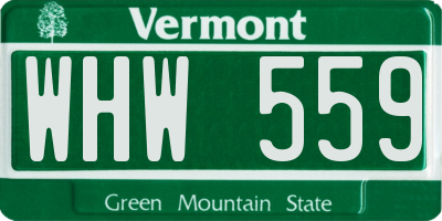 VT license plate WHW559