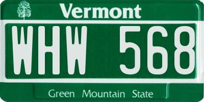 VT license plate WHW568