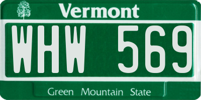 VT license plate WHW569