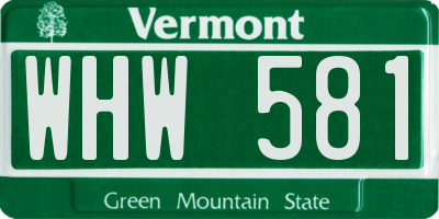 VT license plate WHW581