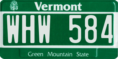VT license plate WHW584