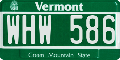 VT license plate WHW586