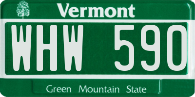 VT license plate WHW590