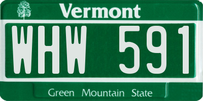 VT license plate WHW591