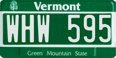 VT license plate WHW595