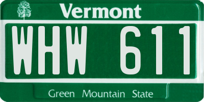VT license plate WHW611