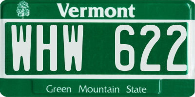 VT license plate WHW622