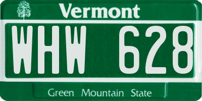 VT license plate WHW628
