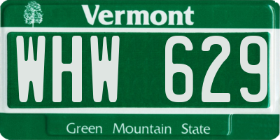 VT license plate WHW629