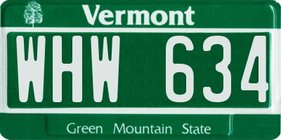 VT license plate WHW634