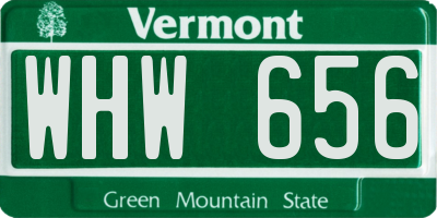 VT license plate WHW656