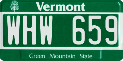 VT license plate WHW659