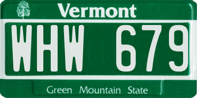 VT license plate WHW679