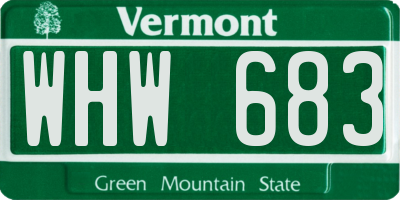 VT license plate WHW683