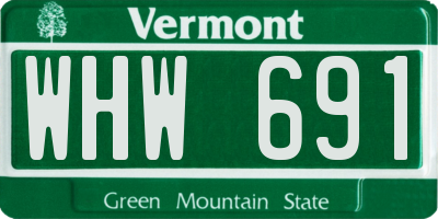 VT license plate WHW691
