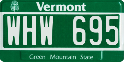 VT license plate WHW695