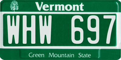 VT license plate WHW697