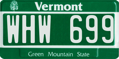 VT license plate WHW699