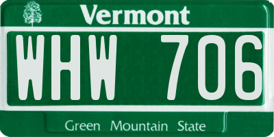 VT license plate WHW706