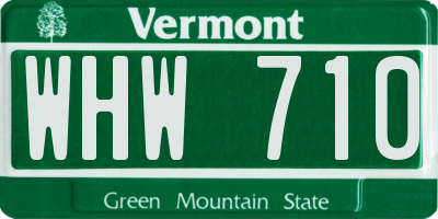 VT license plate WHW710