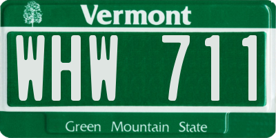 VT license plate WHW711