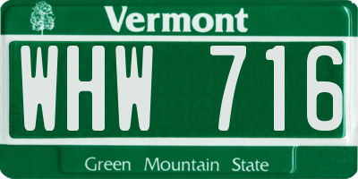 VT license plate WHW716