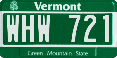 VT license plate WHW721