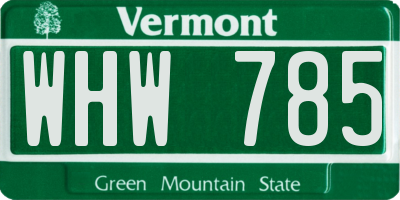 VT license plate WHW785