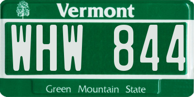 VT license plate WHW844
