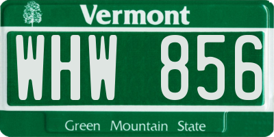 VT license plate WHW856