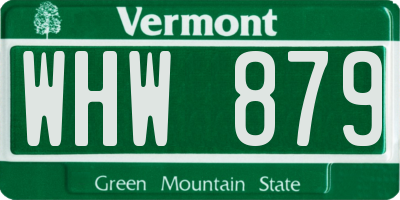 VT license plate WHW879
