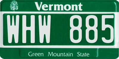 VT license plate WHW885