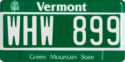 VT license plate WHW899
