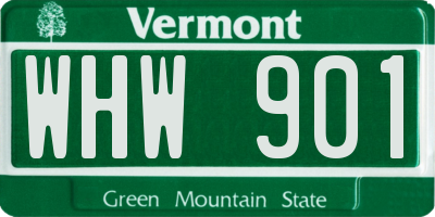 VT license plate WHW901