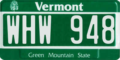 VT license plate WHW948