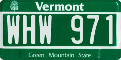 VT license plate WHW971
