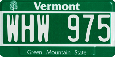 VT license plate WHW975