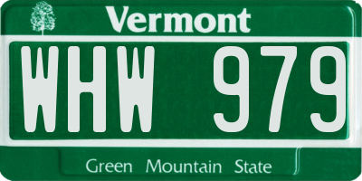 VT license plate WHW979
