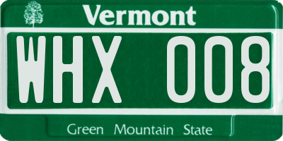 VT license plate WHX008